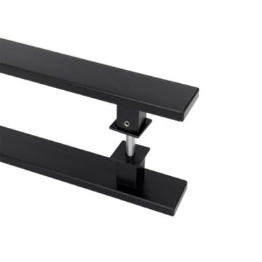 Imagem de Puxador de Porta Flat Preto em Alumínio | Pivotante, Moderno e Minimalista para Vidro, Madeira e Alumínio(100 cm)
