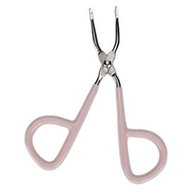 Imagem de Pinça de sobrancelha, clipe de remoção de pelos de aço inoxidável com alça de moagem, aderência firme de precisão profissional para remoção de barba de pelos de sobrancelha, cabo ABS macio e