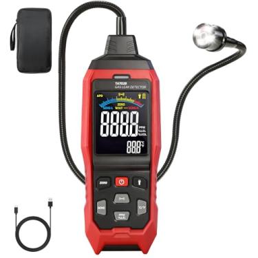 Imagem de Detector de vazamento de gás com lanterna pescoço de ganso, detector de vazamento de gás natural recarregável com LED digital, alerta, localizando a fonte como propano, metano, GLP e butano para