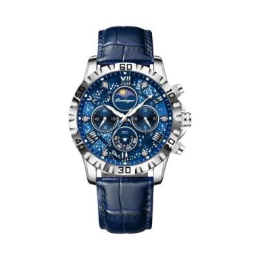 Imagem de Relógio De Couro Luminoso À Prova d'Água Para Homens POEDAGAR, Relógio