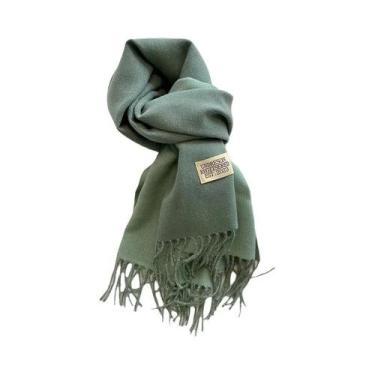 Imagem de Cachecol Feminino De Caxemira Quente Para Inverno, Estilo Coreano, Tri