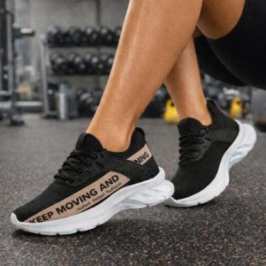 Imagem de Tênis Esportivo Feminino Malhar Treino Caminhada Academia BF Shoes Neo-Feminino
