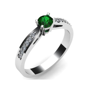 Imagem de Anel De Prata Zirconia Esmeralda Sintetica 3,5 Mm 950