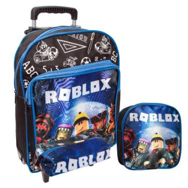 Imagem de Kit Mochila Escolar De Rodinha Estojo + Lancheira Resistente - Plike