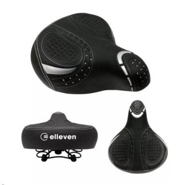 Imagem de Selim Banco Bicicleta 2 Molas Barra Circular Elleven Preto Cinza Confo