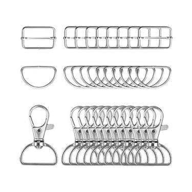 Imagem de Conjunto De 45 Peças De Mosquetões Giratórios Com Anel Em D, Ganchos D
