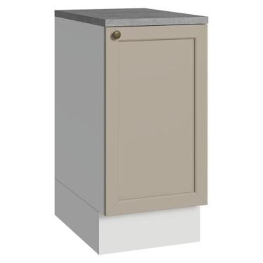 Imagem de Balcão de Cozinha 40 cm 1 Porta Branco/Crema Vik Madesa, Branco/Crema