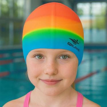 Imagem de Touca de natação infantil silicone piscina chromata - ALIKI, Unissex