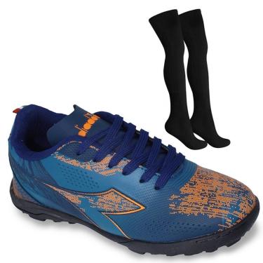 Imagem de Kit Chuteira Society Diadora Agilita Infantil + Meião