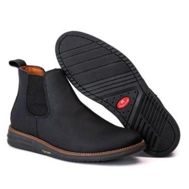 Imagem de Botina Couro Rústico Preta Comfort-Masculino