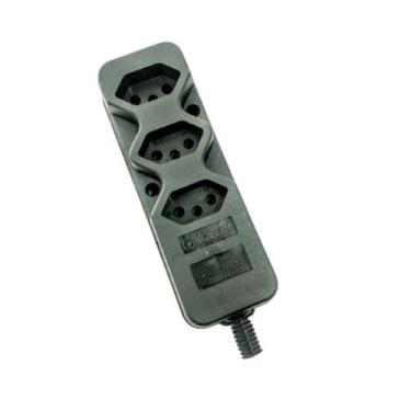 Imagem de Tomada Barra 3 Saídas 20A 2P+T Preta - VOLTIM