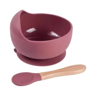 Imagem de Conjunto De Tigela E Colheres De Silicone Para Bebês 2 Peças Utensílio