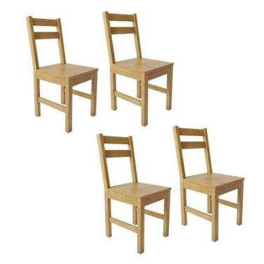 Imagem de Conjunto 4 Cadeiras para Sala de Jantar Madeira Maciça Mandacaru Cabec