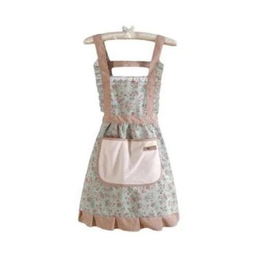 Imagem de Avental De Cozinha Feminino Em Lona Respirável Antimanchas Para Limpez
