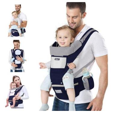 Imagem de Canguru Porta Bebê Ergonômico 7 Em 1 Com Apoio De Cintura - LCK, Preto