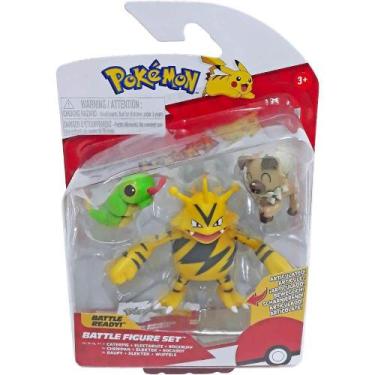Imagem de Figura de acao pack com 3 pokemon sunny, Carterpie e rock, UN