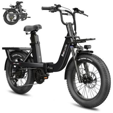 Imagem de Bicicleta Elétrica Dobrável Baicycle A02 Preta | Motor 1500W, Bateria 48V 15,3Ah, Suspensão Avançada