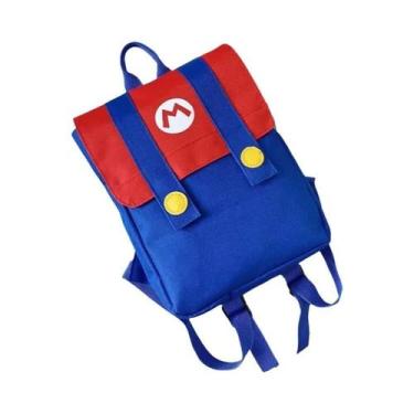 Imagem de Mochila Luigi Brothers Vermelha E Azul Para Adultos E Crianças, Presen