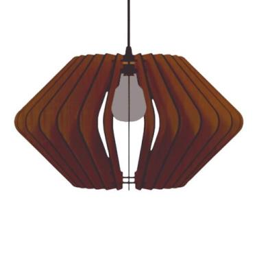 Imagem de Luminária Teto tipo Pendente VINCI MDF - Completa - Cor: Marrom, Bivol