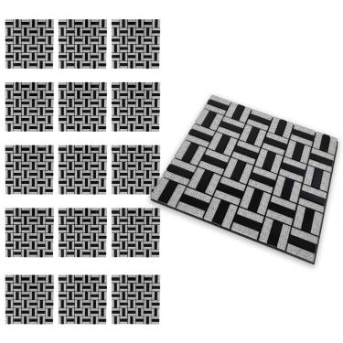 Imagem de Pastilha De Vidro Kit 15 Uni Autocolante Parede Banheiro Cozinha Decorativa Facil Aplicacao Moderna Reforma Requintado