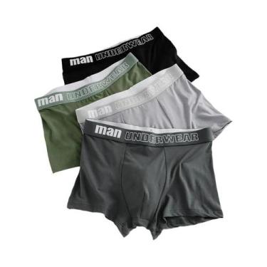Imagem de Cuecas Boxer Masculinas Antibacterianas E Respiráveis De Cintura Média