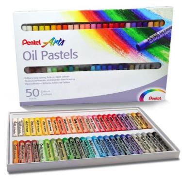 Imagem de Giz pastel oleoso com 50 bastões (49 cores) - pentel art