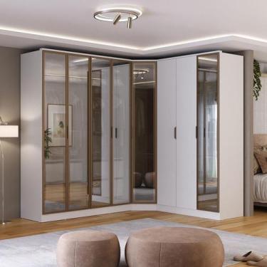 Imagem de Guarda Roupa Modulado 8 Portas com Reflecta e Led 100% MDF - Mambel Q,