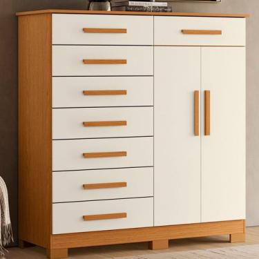 Imagem de Cômoda 8 Gavetas 2 Portas com Cabideiro Verona - Albatroz Móveis