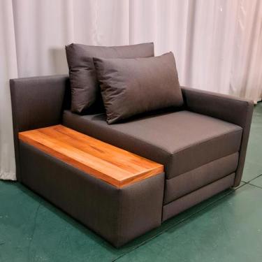 Imagem de Poltrona Cama Solteiro com Tampo Lateral Esquerdo Tecido Acquablock 10
