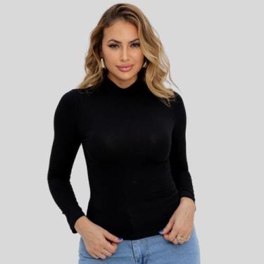 Imagem de Blusa Feminina segunda pele cacharrel Preta - MAYARA MANZANO, GG