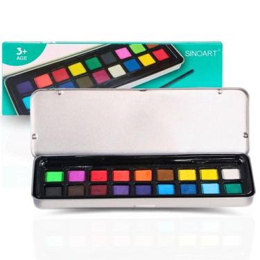 Imagem de Estojo Aquarela Pastilha C/18 Cores + Pincel Sinoart Sfp035