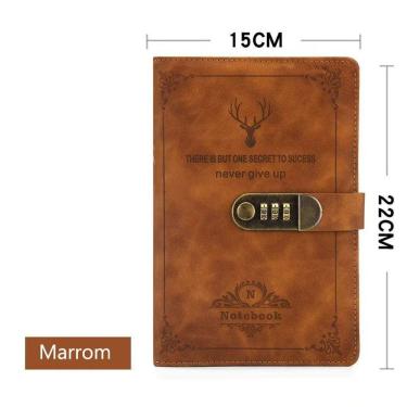 Imagem de Livro de Senhas com Diário de Fechadura OEM 200 Páginas A5 Retro Engrossado 150mm X 220mm 1 Unidade Alce Ma