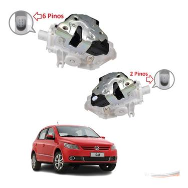 Imagem de Kit 2 Fechaduras Elétricas Dianteiras para Gol Voyage Saveiro G5 2008 a 2013 com Motor da Trava Completas Universal