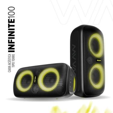 Imagem de Caixa de Som Portátil WAAW Sound Box Infinite 100 Bluetooth 100W com S