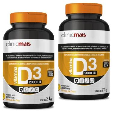Imagem de KIT 2X Vitamina D3 2000UI 30 cápsulas - Clinicmais