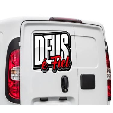 Imagem de Adesivo Deus É Fiel Van Caminhonete Fiorino Caminhão 58cm - Seymour Ad