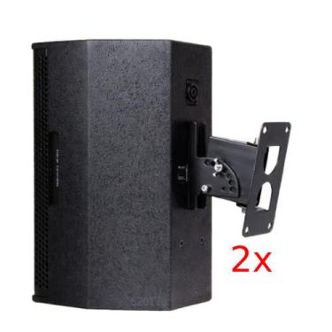 Imagem de 2x Suporte para Caixa de Som Parede Aço Reforçado Até 40kg Ajuste 180 
