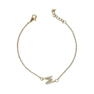 Imagem de Pulseira Feminina Banhada a Ouro Com Iniciais, Joia De Aço Inoxidável 
