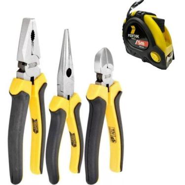 Imagem de Kit-1 Alicate Universal 8"+1 de Corte 6"+1 Bico 6"+1 Trena 5 metros Fe