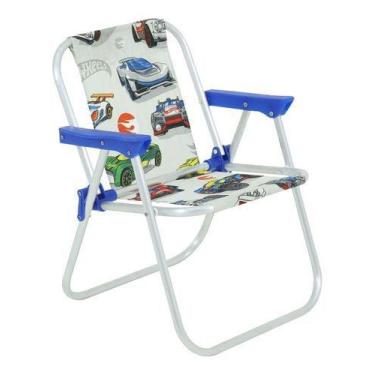 Imagem de Cadeira De Praia Infantil Em Alumínio Branca Hot Wheels - Belfix, Bran