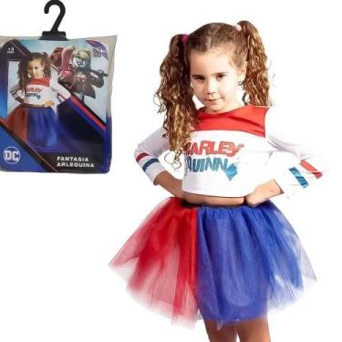 Imagem de Fantasia Roupa Infantil Arlequina Menina Filme Dc Esquadrão Suicida Co