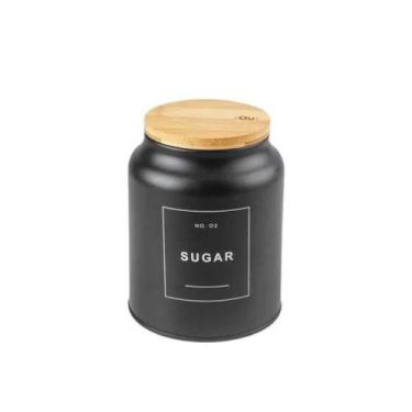 Imagem de Porta Condimentos Em Metal Com Tampa Em Bambu Sense Sugar 1,1L Ou