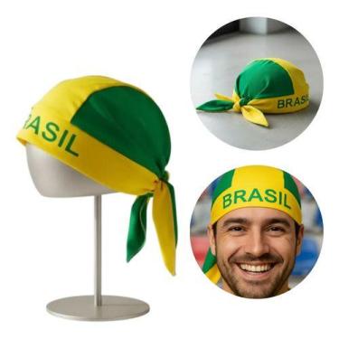 Imagem de Bandana Lenço Copa Brasil Verde Amarelo Torcedor Verde/ Amarelo Brasil