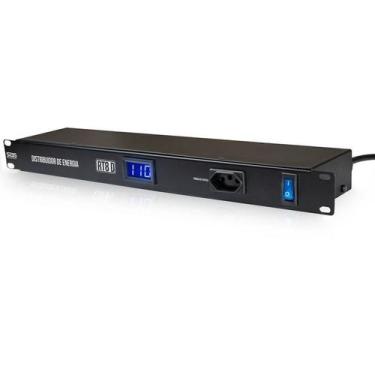 Imagem de Régua Distribuidor De Energia Santo Ângelo Rack RT8D Com Display Digit