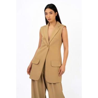 Imagem de Colete Social Alfaiataria Maxi Dolcetto Nude - Be Carmell, M, Nude