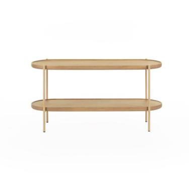 Imagem de Mesa de Centro Cantik 79,5 cm x 30 cm Mel Escuro / Dourado - Casavee, 