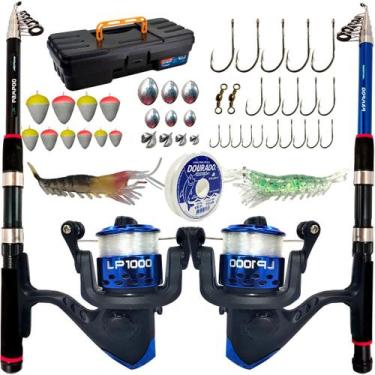 Imagem de Kit De Pesca Duplo Vara + Molinete E Acessorios Barato MELI LT SPORTS