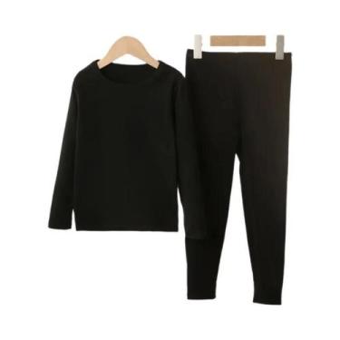Imagem de Conjunto De Lã Quente Em Cores Sólidas Para Crianças plus Size, Roupas