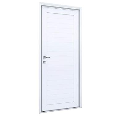 Imagem de Porta de Giro Alumínio Lambri com Maçaneta Lucasa Eccellente 215cmx85cmx8cm Branco