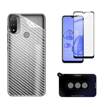Imagem de Kit Película Vidro 3d Compatível com Moto E20 (6.5) + Pl Traseira E Película Câmera - (C7ARMOR)